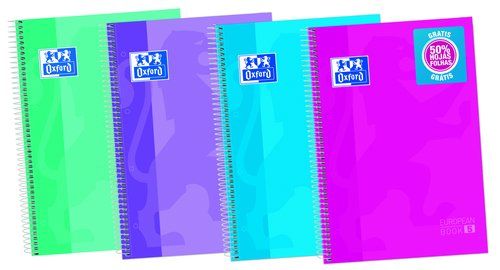 BLOC OXF. EU.BOOK 5 A4 120h CD.5 COL.(4
