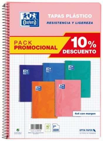 BLOC OXFORD SCHOOL CLASSIC tapa PP Fº 80h CUADRIC.