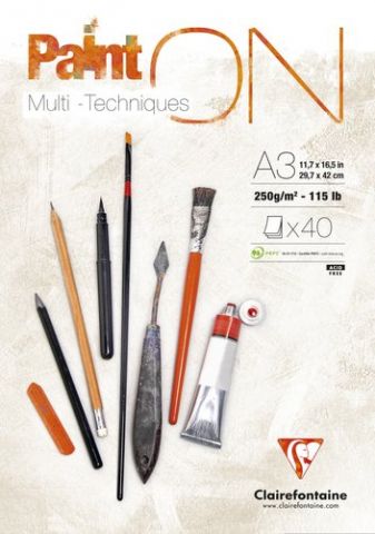 BLOC DIBUJO CLAIR.PAINT ON MULTIT. A3 25