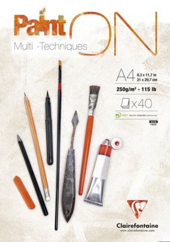 BLOC DIBUJO CLAIR.PAINT ON MULTIT.A4 250