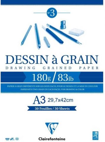 BLOC DE DIBUJO CLAIREFONTAINE DESSIN A GRAIN ENCOL