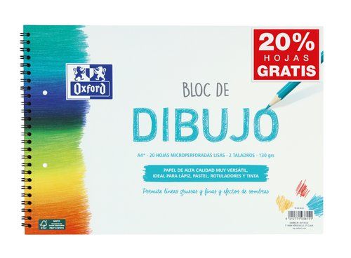 BLOC DIBUJO OXFORD C/ESP. 2TAL A4+ 130g