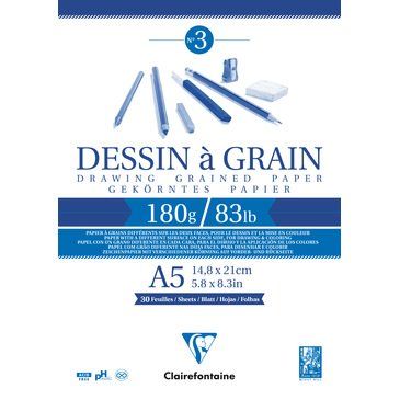 BLOC DE DIBUJO CLAIREFONTAINE DESSIN A GRAIN ENCOL