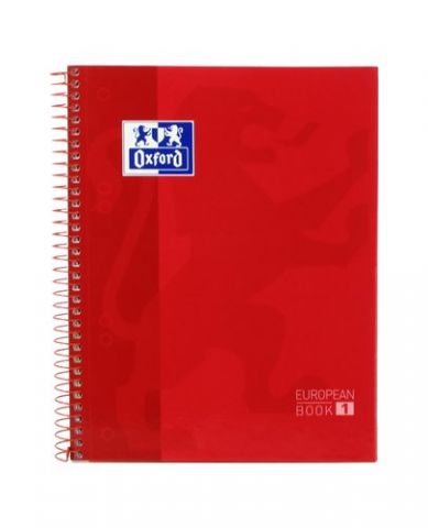 BLOC OXF. EU.BOOK 1 A5 80h CD.5 ROJO