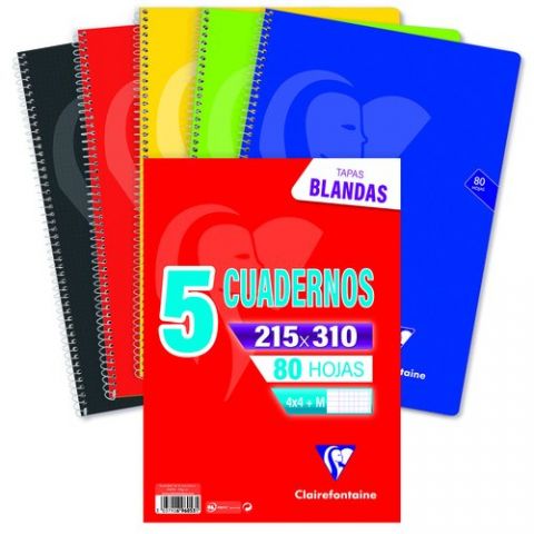 BLOC CLAIREFONTAINE MIMESYS Fº 80h 4x4 90g COLORES