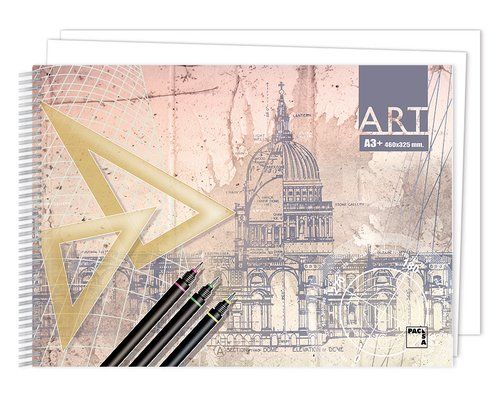 BLOC DE DIBUJO PACSA ART CON ESPIRAL LISO A3+ 140g