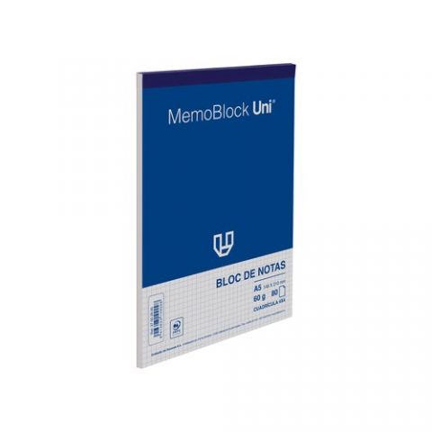 BLOC DE NOTAS UNIPAPEL MEMOBLOC A5 80h 60g CP.4