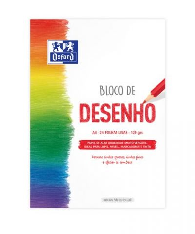 BLOC DE DIBUJO OXFORD ENCOLADO LISO A4 120g 24h