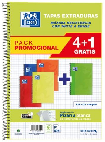 BLOC OXFORD SCHOOL tapa EXTRA Fº 80h CUADRIC.4x4 9