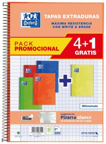 BLOC OXFORD SCHOOL tapa EXTRA Fº 80h MILIMETRADO 9