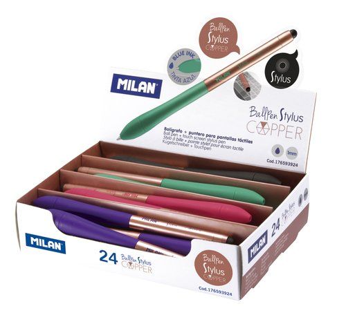 BOLIGRAFO MILAN RETRACTIL S1 STYLUS COPPER SURTIDO