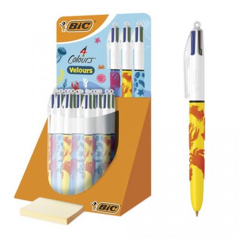 BOLIGRAFO de 4 COLORES BIC TERCIOPELO BOTE DE 30