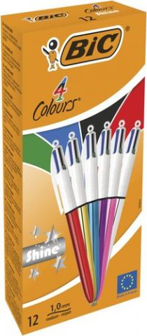 BOLIGRAFO de 4 COLORES BIC SHINE SURTIDO