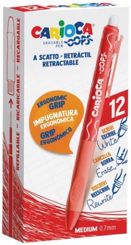 BOLIGRAFO CARIOCA OOPS RET. BORRABLE ROJ