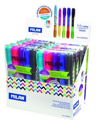 BOLIGRAFO MILAN RETRACTIL SWAY COMBI DUO ESTUCHE d