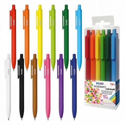 BOLIGRAFO DOHE RETRACTIL SOFT TOUCH COLORES VIVOS