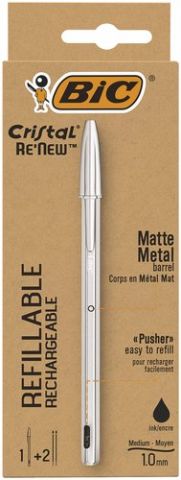 BOLIG.BIC CRISTAL RE´NEW METAL NEGRO + 2