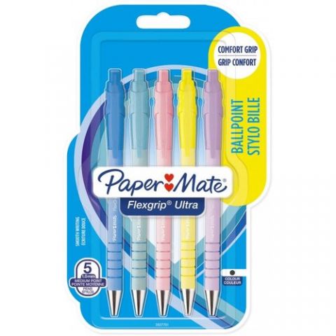 BOLIGRAFO PAPER MATE RETRACTIL FLEXGRIP  PASTEL BL