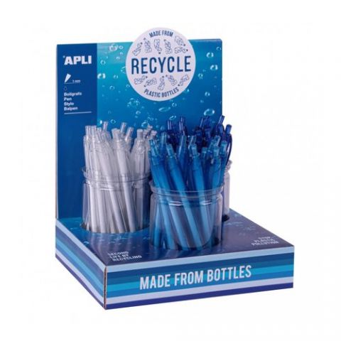 BOLIGRAFO APLI RECYCLE MADE FROM BOTTLE COLORES SU