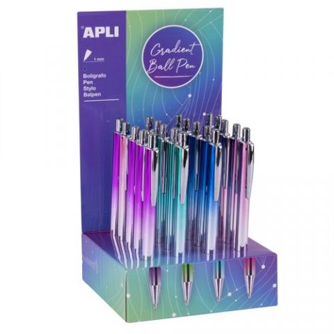 BOLIGRAFO APLI GRADIENT METAL EFECTO UVI COLORES S