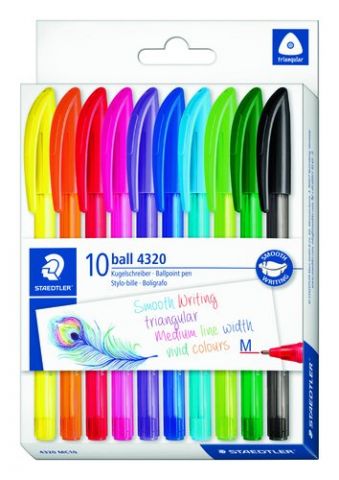 BOLIGRAFOS STAEDTLER 4320 ESTUCHE DE 10