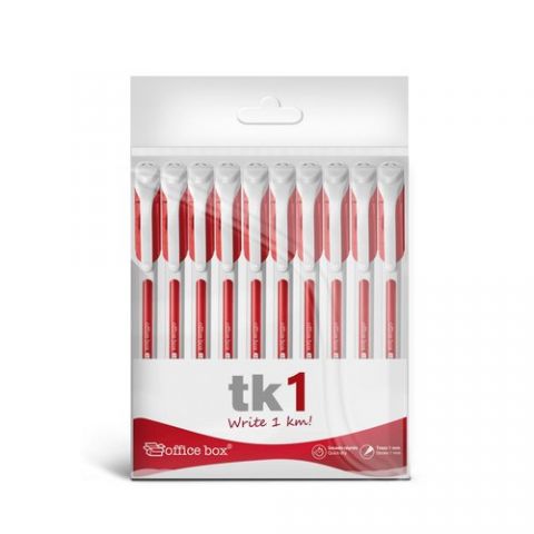 BOLIGRAFO OFFICE BOX TK1 1mm ROJO BOLSA de 10