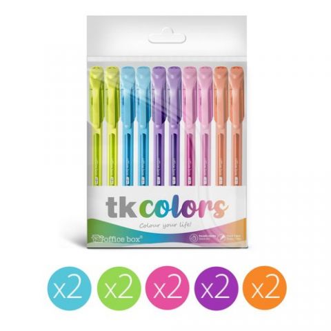 BOLIGRAFO OFFICE BOX TK COLORS 1mm BOLSA de 10 (5