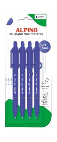 BOLIGRAFO ALPINO SOFT TOUCH 1mm  BLISTER de 4