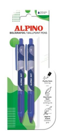 BOLIGRAFO ALPINO DOT UNICOLOR 1mm  AZUL BLISTER de