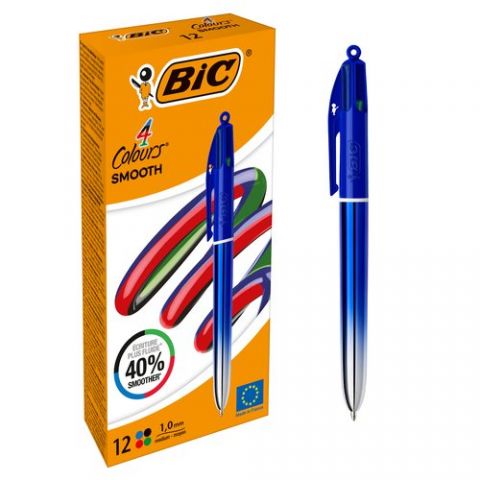 BOLIGRAFO de 4 COLORES BIC SMOOTH GRADIENT AZUL
