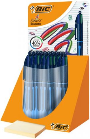 BOLIGRAFO de 4 COLORES BIC SMOOTH DROP EXPOSITOR d