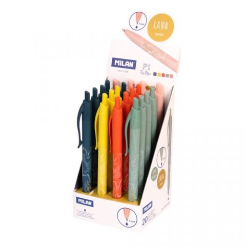 BOLIGRAFO MILAN RETRACTIL P1 SERIE LAVA EXPOSITOR