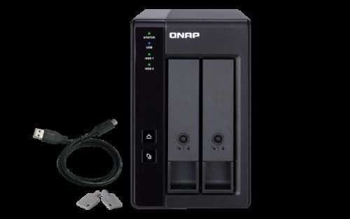 QNAP TR-002 unidad de disco multiple Negro