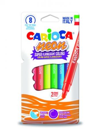 ROTULADOR FIBRA CARIOCA LAVABLE NEON CAJA de 8
