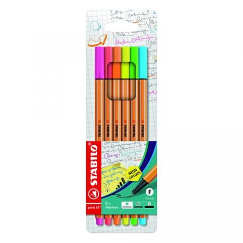 ROTUL.STABILO POINT 88 NEON ESTUCHE  6