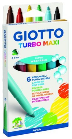 ROTULADOR FIBRA GIOTTO TURBO MAXI  ESTUCHE de  6