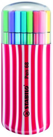 ROTULADOR FIBRA STABILO PEN 68 ESTUCHE de 20 ZEBRU