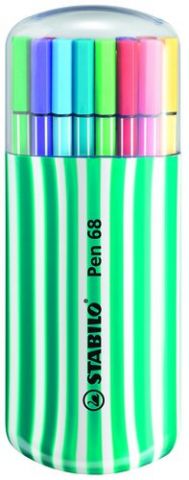ROTULADOR FIBRA STABILO PEN 68 ESTUCHE de 20 ZEBRU