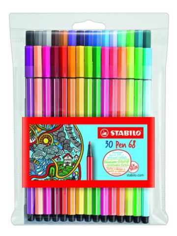 ROTULADOR FIBRA STABILO PEN 68 CAJA PLASTICO de 24