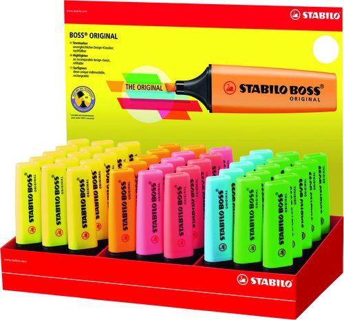 MARCADOR FLUOR STABILO BOSS 70 EXPOSITOR de  45