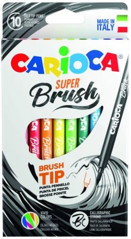 ROTULADOR CARIOCA SUPER BRUSH (CALIGRAFIA) CAJA de