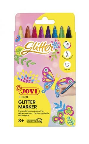 ROTUL.JOVI GLITTER CAJA DE 8 SURTID