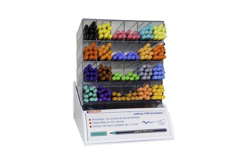 ROTULADOR FIBRA EDDING 1340 BRUSHPEN EXPOSITOR DE