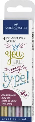 ROTULADOR FIBRA FABER-CASTELL PITT ESTUCHE DE 4 (O