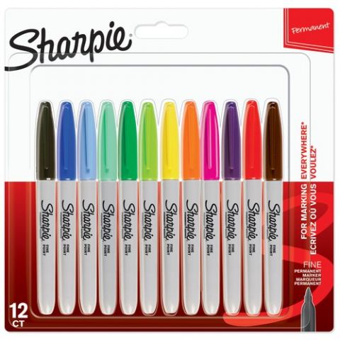 ROTULADOR PERMANENTE SHARPIE FINE BLISTER de 12