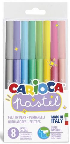 ROTULADOR CARIOCA LAVABLE PASTEL CAJA PVC de 8