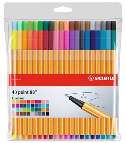 ROTULADOR FIBRA STABILO POINT 88 ESTUCHE de 40