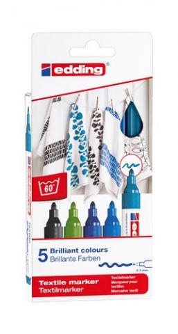 MARCADOR TEXTIL EDDING 4500 CAJA de 5 (col. frios)