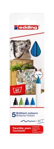 MARCADOR TEXTIL EDDING 4600 (fino) CAJA de 5 (col.