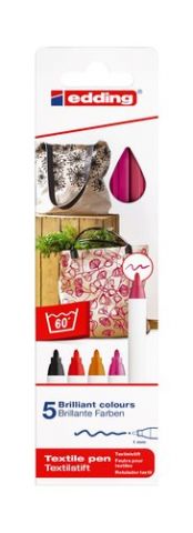 MARCADOR TEXTIL EDDING 4600 (fino) CAJA de 5 (col.